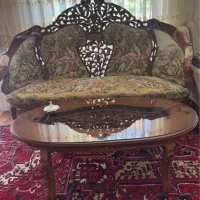 مبل سلطنتی فرحی ۹نفره پارچه ایتالیا با جلو مبلی