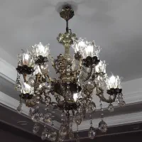 دوتا لوستر دوتا دیوار کوب|لوستر و چراغ آویز|بهارستان, |دیوار