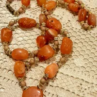 گردنبند سنگ کارنلین قدیمی