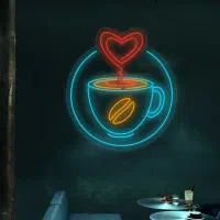 تابلو نیون کافه|ریسه و چراغ تزئینی|قیامدشت - خاورشهر, |دیوار