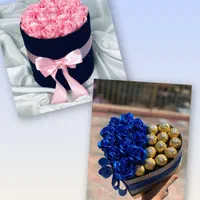 باکس و دسته گل روبانی