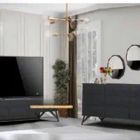 ست میز تی وی و آینه کنسول مدل راشل