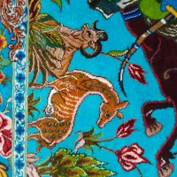 فرش تمام ابریشم زرچرک|فرش|مراغه, |دیوار