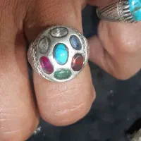 انگشتر نقره ۷ جواهر
