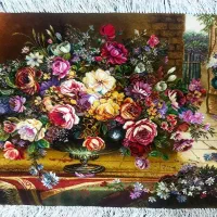 تابلو گل کاشفی کد41 دستبافت چله ابریشم