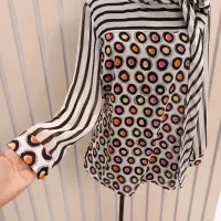 شومیز حریر یقه گره ای