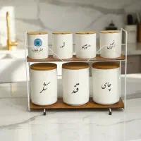 جا ادویه ( جاادویه ۷ پارچه سرامیکی نوشته فارسی)|ظروف نگهدارنده، پلاستیکی، یک‌بارمصرف|تبریز, |دیوار