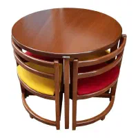 میز ناهار خوری گرد چوبی الیسا طرح متنوع و زیبا