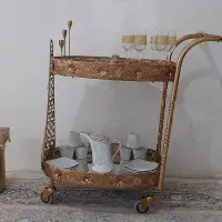 میز بار طلایی و سطل و جا دستمالی