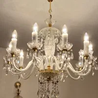 ۳عددلوستر۱۰شاخه و۸شاخه کریستال تراشدار چکPK