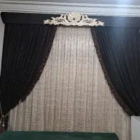 پرده‌ی اتاق پذیرایی و آشپزخانه