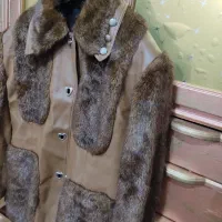 پالتو کتی چرم وخز اصل|لباس|الشتر, |دیوار