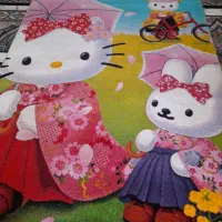 فرش اتاق بچه در حد نو و گاز رو میزی شیشه ای نو