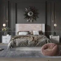 تخت خواب دونفره ساج اسا مدل اویسا سفید