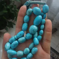 تسبیح سنگ فیروزه معدنی درشت