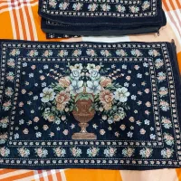 رو بالشتی سنتی   نو مخمل  سرمه ای تیره|رختخواب، بالش، پتو|شاهین‌شهر, عطار|دیوار