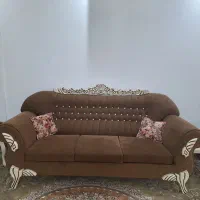 سرویس مبلمان چوب ۷نفره بامیز جلومبلی چوبی|مبلمان خانگی و میز عسلی|مشهد, کوی المهدی|دیوار