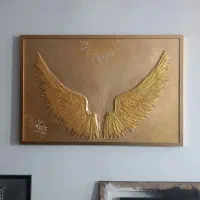 تابلو دکوراتیو سه بعدی با ورق طلا و گچبری مدرن