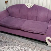 فروش دو دست مبل و سه عدد صندلی رنگ بنفش|مبلمان خانگی و میز عسلی|رشت, گیل|دیوار