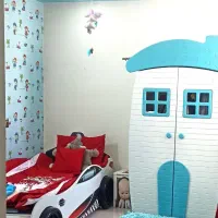 تختخواب کودک و نوجوان مدل ماشین بسیار بسیار تمیز