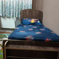 سرویس خواب کودک و نوجوان تمیز 3تکه همراه با تشک|تخت و سرویس خواب|کرج, باغستان|دیوار