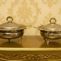 دو عدد سوپ خوری برنجی و گلدان جاشمعی کریستال|ظروف سرو و پذیرایی|تربت‌حیدریه, ۴۵ متری|دیوار