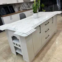 جزیره ۲ متری سفید سوپرمات میزناهارخوری و کابینت