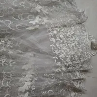 پرده توری طرح دار سه تا سالم و تمیز