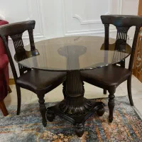 میز غذا خوری پلیمری چهار نفره قابل شستشو و۴ صندلی