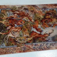 تابلوفرش ضامن آهو چله ابریشم|تابلو فرش|الیگودرز, |دیوار