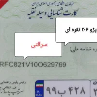 پژو ۲۰۶ نقره ای سرقتی