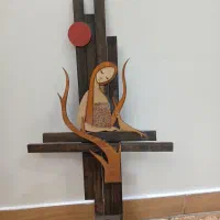 دیوار کوب و جا شمعی چوبی