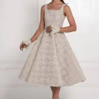 لباس مجلسی عروسکی با پارچه دانتل فرانسه