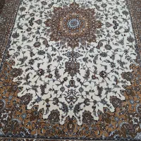 یک جفت فرش ۶متری طرح نایین کرم نو آک