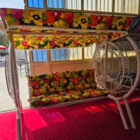 تاب فلزی لوکس تاب حیاطی 3 نفره و 4 نفره تخت خوابشو|صندلی و نیمکت|خمینیشهر, |دیوار