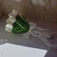 دسته گل عروس،گل لاله لمسی دسته گل عقد|گل مصنوعی|مراغه, |دیوار