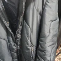 کاپشن بلند سورمه آیی کلاه دار بسیار گرم