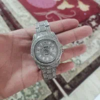 ساعت رولکس نقره ای نیگین کاری شده درحد تمیز