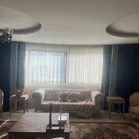 پرده ی تور نباتی ترک با شال قهوه ای ترک