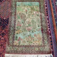 فرش تمام ابریشم قدیمی طرح صفویه