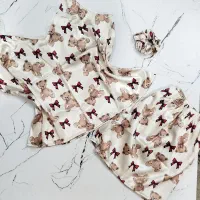 لباس خواب ساتن سه تیکه