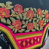 شلواربندری گلابتونی پایه ملیله کاموا