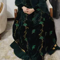 لباس مخمل سبز ابریشمی