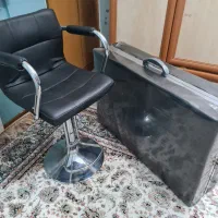 تخت مژه تاشو و صندلی اپن روکش چرم