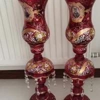 شمعدان لاله شاه عباسی دو عدد سالم وتمیز