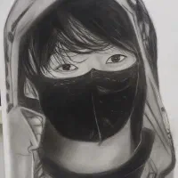 چهره ی سیاه قلم BTS