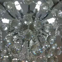 لوستر نقره ای کریستالی جنس برنجی تک