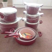 سرویس دیگ ۸ پارچه نچسب آذین|ظروف پختوپز|گرگان, |دیوار