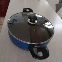 قابلمه ماهیتابه تفلون سایز ۲۸ گرانیتی درب پیرکس