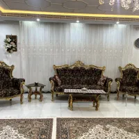 فروش مبل سلطنتی کارکرده ۹ نفره با جلو مبلی و عسلی|مبلمان خانگی و میز عسلی|مریوان, |دیوار